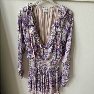 HEMANT & NANDITA Purple Ruffled Mini Dress